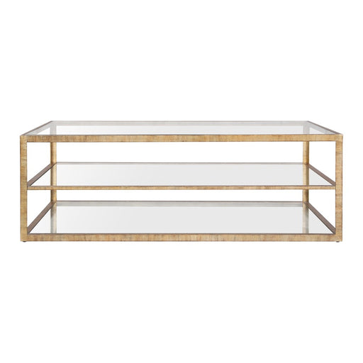 Atlas Lighting Strie Coffee Table, Antique Brass