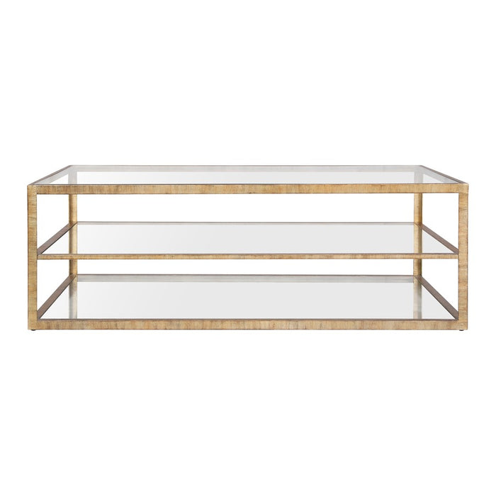 Atlas Lighting Strie Coffee Table, Antique Brass