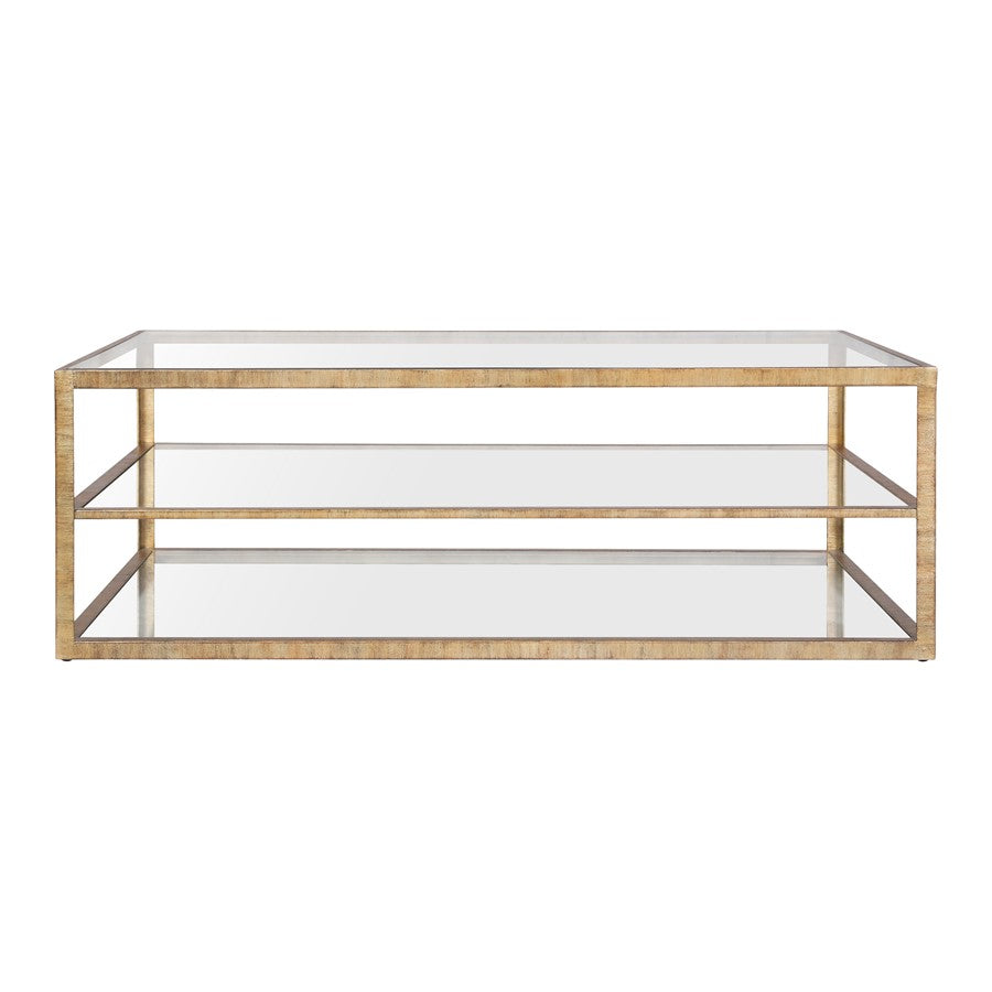 Atlas Lighting Strie Coffee Table, Antique Brass