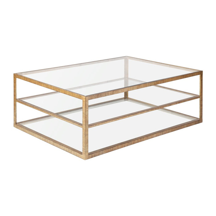 Atlas Lighting Strie Coffee Table, Antique Brass