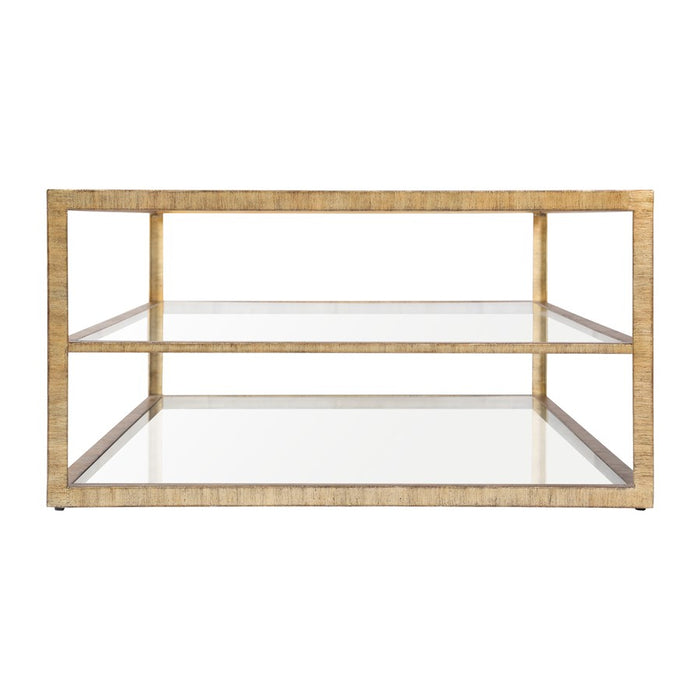 Atlas Lighting Strie Coffee Table, Antique Brass
