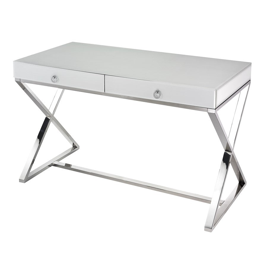 Atlas Lighting Super White Desk Chrome