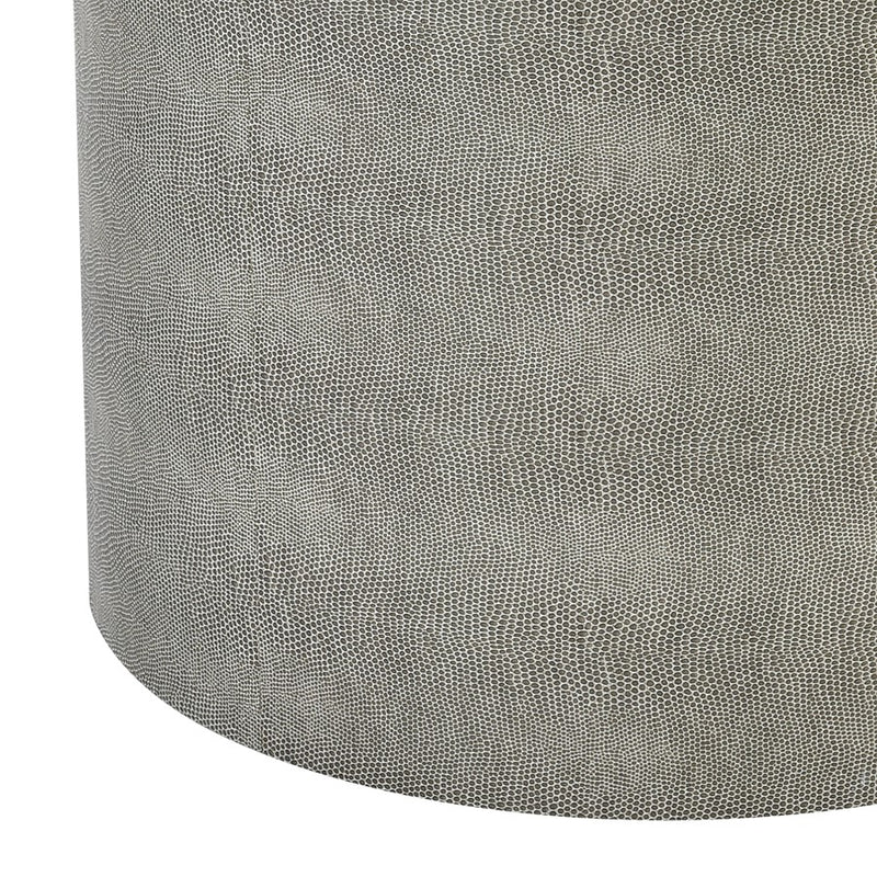 Atlas Lighting Dexter 16in Round Accent Table | Gray Faux Shagreen Fabric | Living Room & Bedroom Side Table | 16 x 16 x 18 in | Model TA11216-01