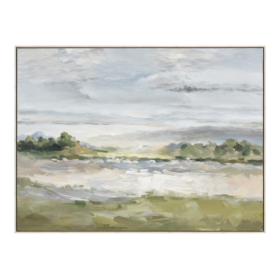 Atlas Lighting Acton Meadow Framed Wall Art, Gray
