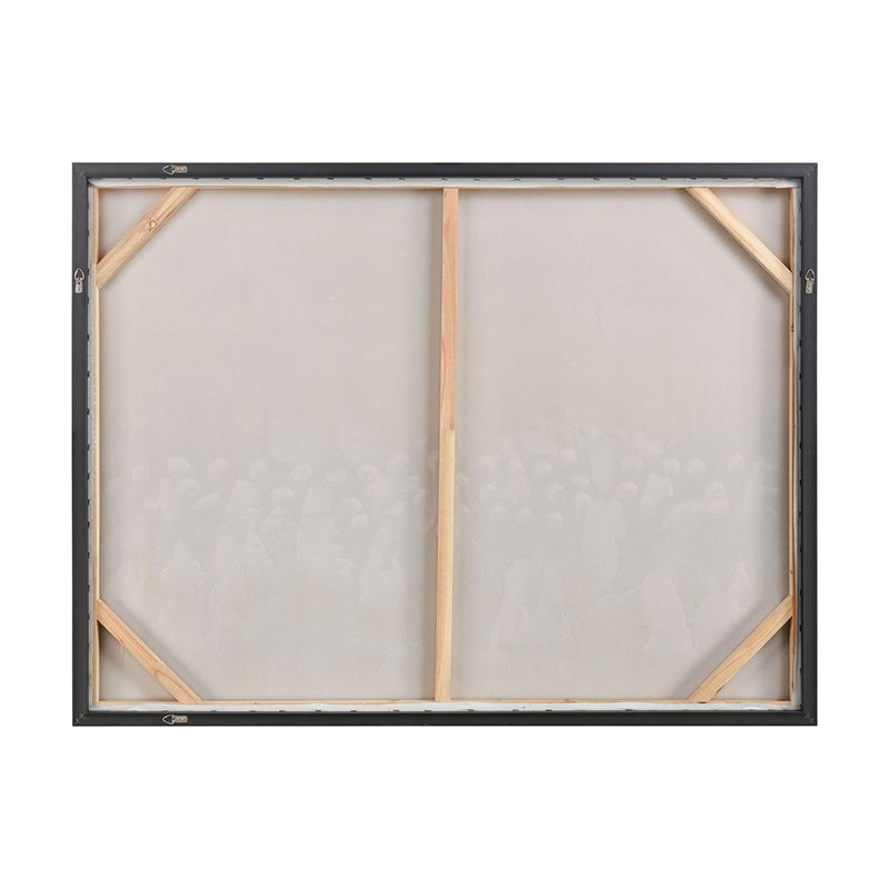Atlas Lighting Boundless 48in Wide Framed Wall Art | Modern Contemporary Blue and White Fabric with Silver Floating Frame | Living | Model WA11023-01