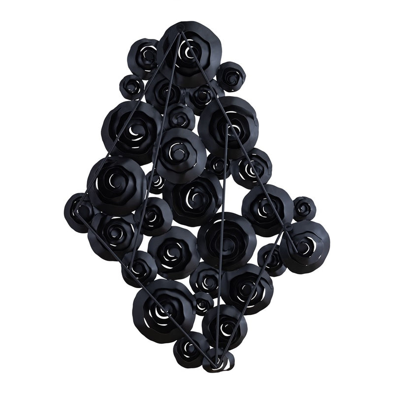 Atlas Lighting Brando 45in Wide Dimensional Wall Art | Transitional Matte Black Metal Swirls | Living Room & Office Decor | Model WA11025-01
