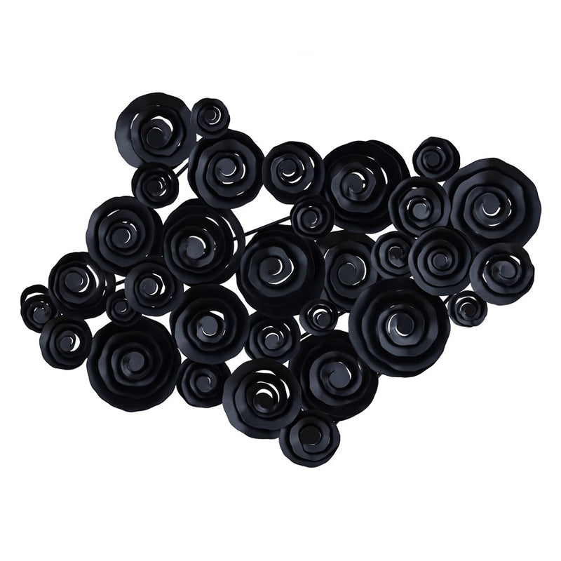 Atlas Lighting Brando 45in Wide Dimensional Wall Art | Transitional Matte Black Metal Swirls | Living Room & Office Decor | Model WA11025-01