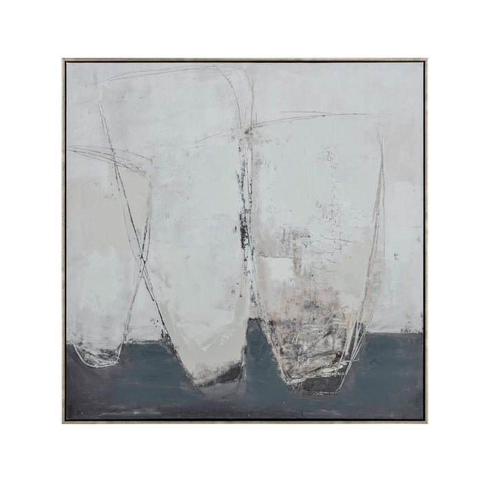 Atlas Lighting Burgess I Abstract Framed Wall Art, Off White