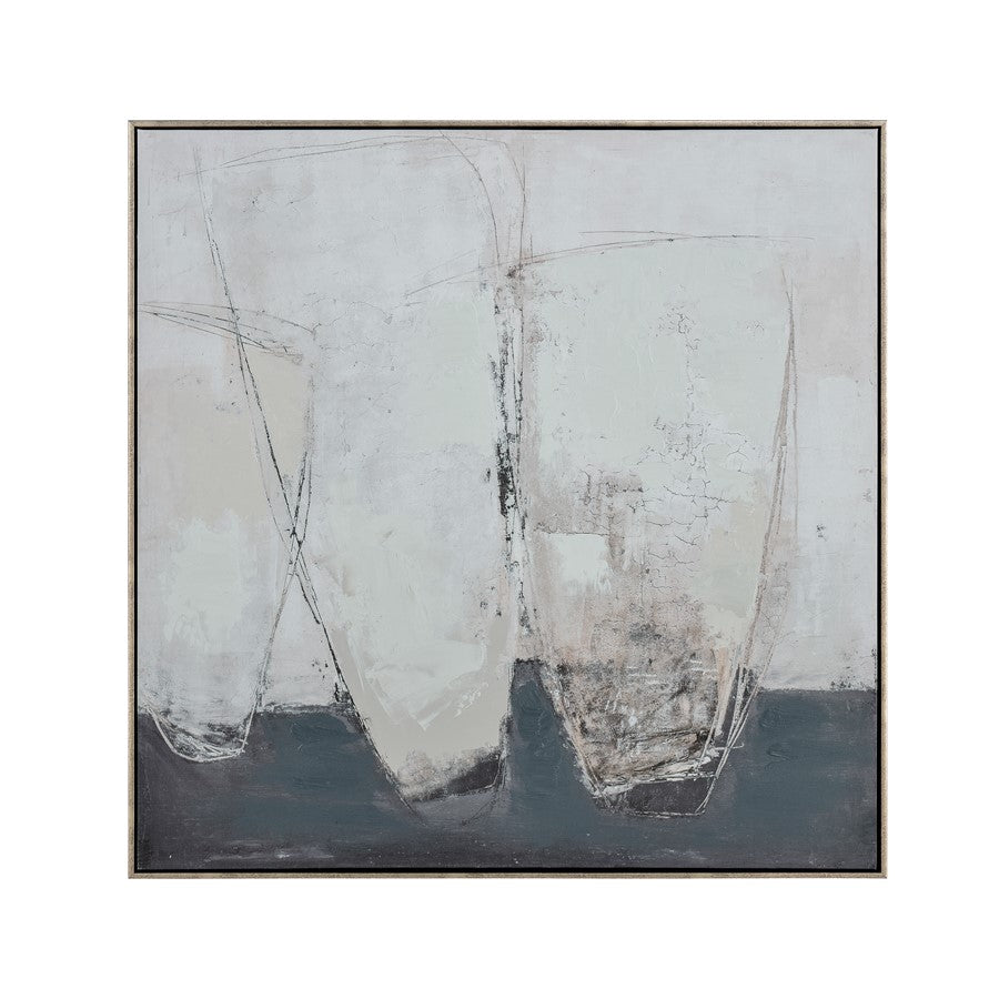 Atlas Lighting Burgess I Abstract Framed Wall Art, Off White