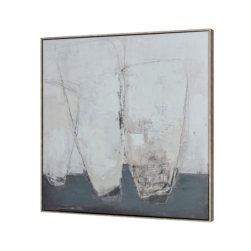 Atlas Lighting Burgess I Abstract Framed Wall Art, Off White