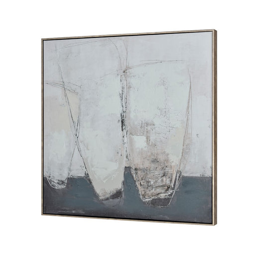 Atlas Lighting Burgess I Abstract Framed Wall Art, Off White