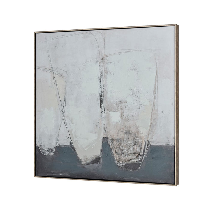 Atlas Lighting Burgess I Abstract Framed Wall Art, Off White