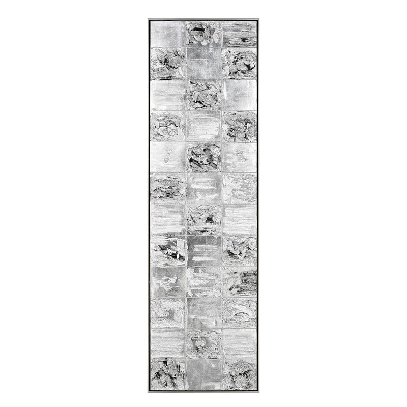Atlas Lighting Gambit 20x70in Wall Art | Silver Metallic Fabric on Plastic | Modern Living Room & Hallway Decor | 20 x 1 x 70 in | Model WA11056-01