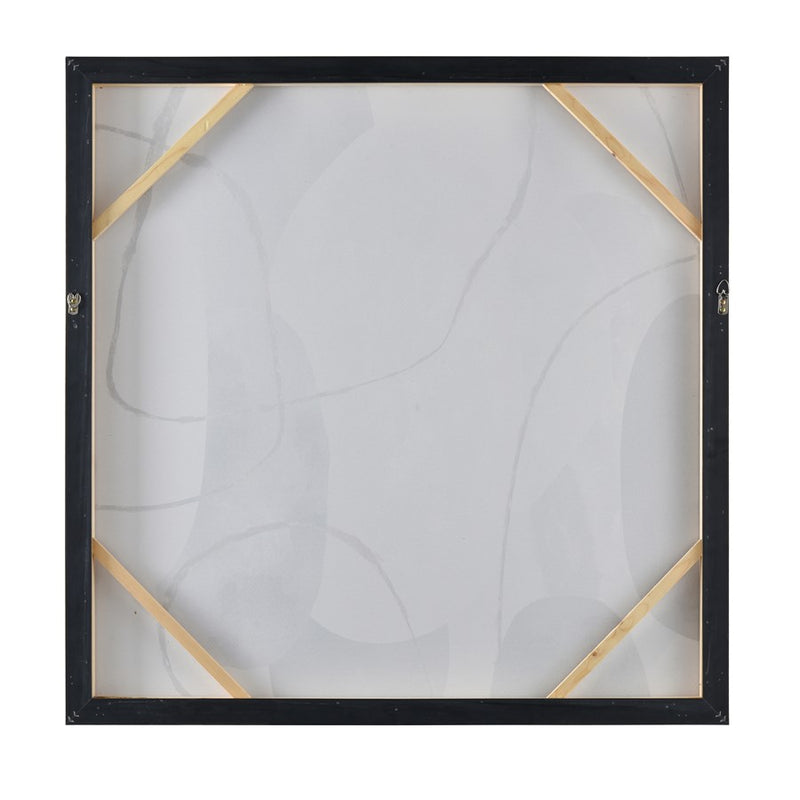 Atlas Lighting Kenner 39in Framed Wall Art | Gray Fabric Modern/Contemporary | Living Room & Bedroom Wall Decor | Model WA11073-01