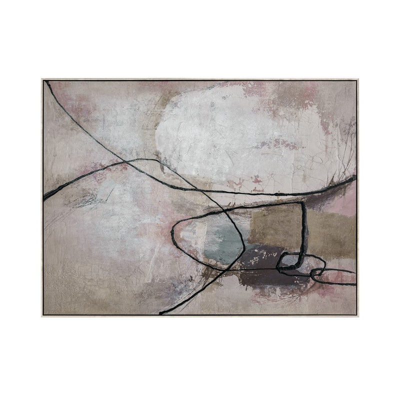Atlas Lighting Kinetic 47in Framed Wall Art | Taupe Fabric Transitional | Living Room & Bedroom Wall Decor | 47.25 x 2 x 35.5 in | Model WA11075-01