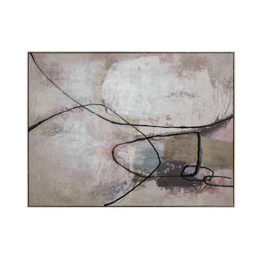 Atlas Lighting Kinetic Abstract Framed Wall Art, Taupe
