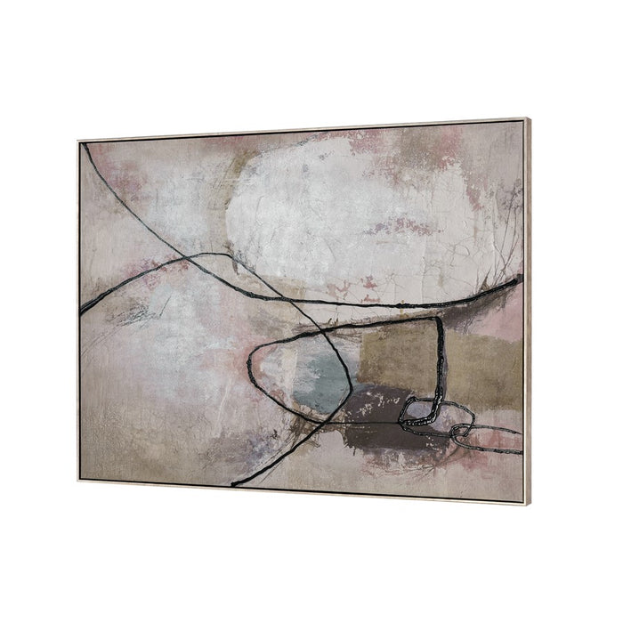 Atlas Lighting Kinetic Abstract Framed Wall Art, Taupe