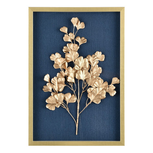 Atlas Lighting Leaf Shadow II Framed Wall Art, Gold