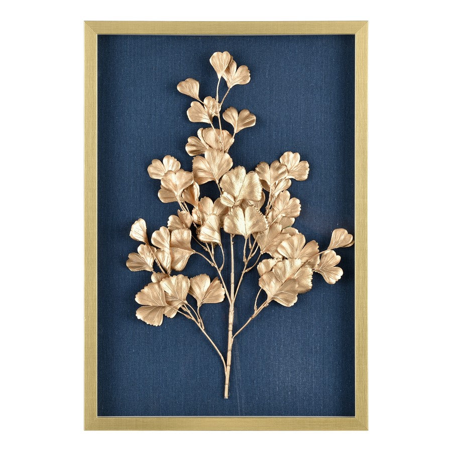 Atlas Lighting Leaf Shadow II Framed Wall Art, Gold