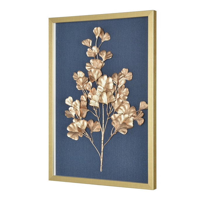 Atlas Lighting Leaf Shadow II Framed Wall Art, Gold