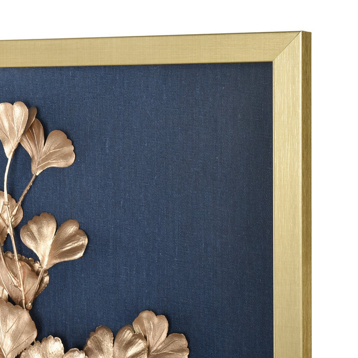 Atlas Lighting Leaf Shadow II Framed Wall Art, Gold
