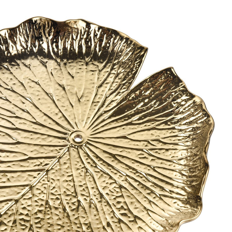 Atlas Lighting Lilypad Bowl Set of 4 | Gold High Gloss Earthenware | Tabletop & Wall Decor | 11.25 x 1 x 11.25 in | Model WA11082-01S