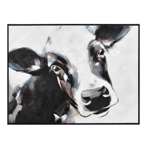 Atlas Lighting Lucy the Cow Framed Wall Art, White