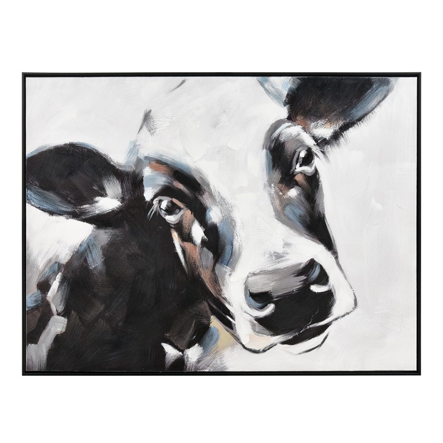 Atlas Lighting Lucy the Cow Framed Wall Art, White