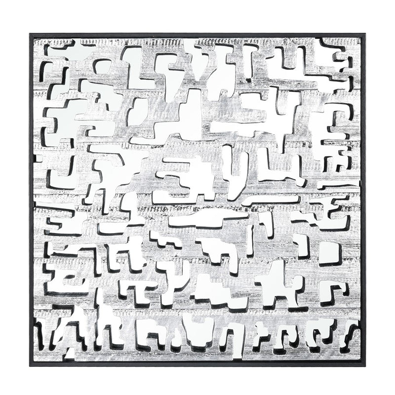 Atlas Lighting Mapped Dimensional Wall Art, Silver
