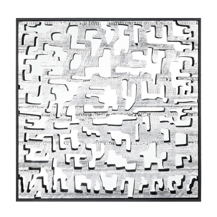 Atlas Lighting Mapped Dimensional Wall Art, Silver