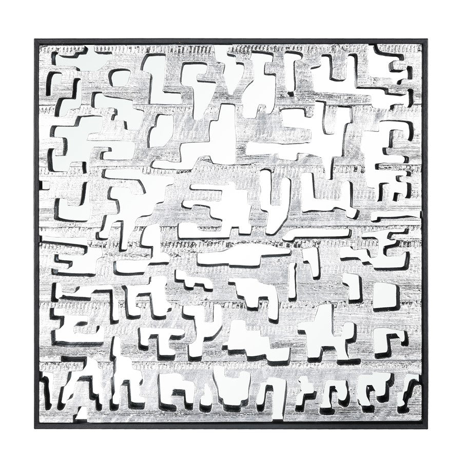 Atlas Lighting Mapped Dimensional Wall Art, Silver