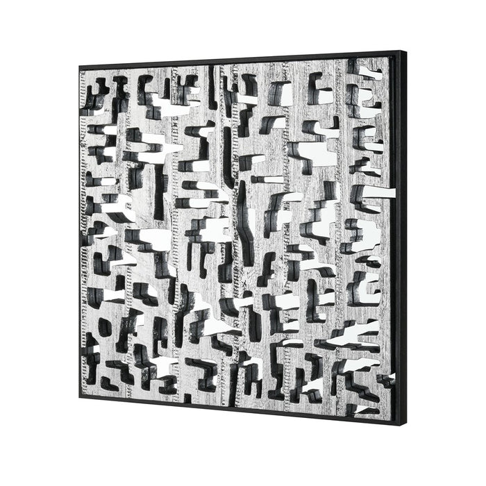 Atlas Lighting Mapped Dimensional Wall Art, Silver