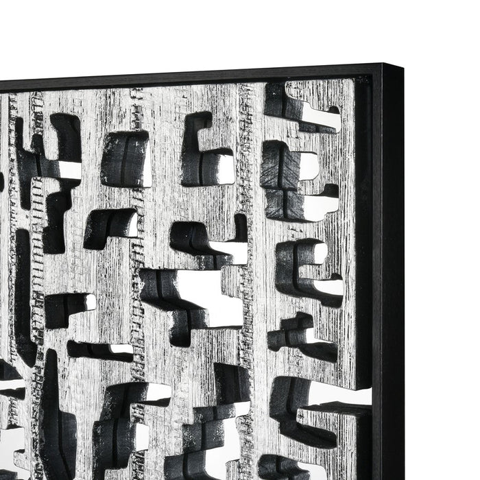 Atlas Lighting Mapped Dimensional Wall Art, Silver