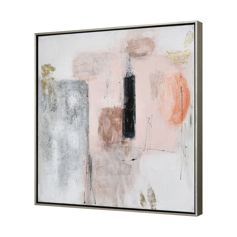 Atlas Lighting Modern Blush I Framed Wall Art, White