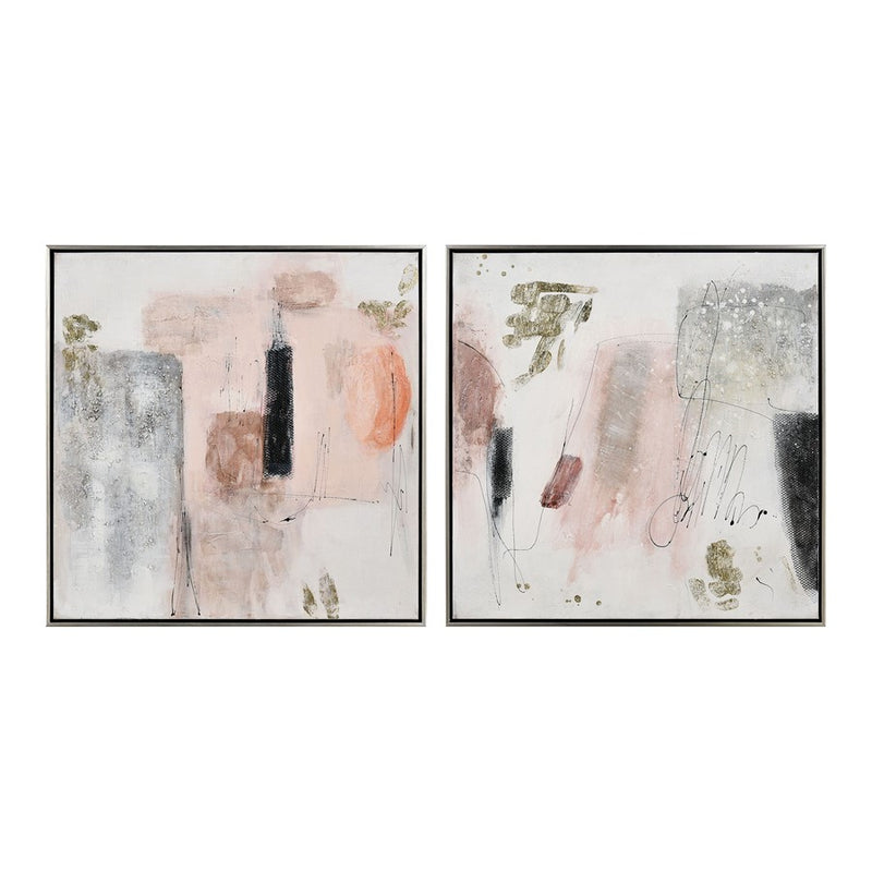 Atlas Lighting Modern Blush I Framed Wall Art, White