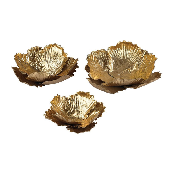 Atlas Lighting Organic Dimensional Wall Art, Set of 3, Gold