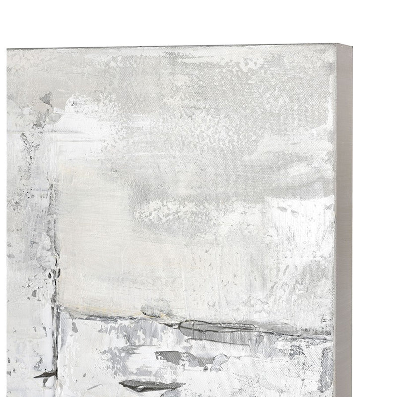 Atlas Lighting Pavement 40in Square Wall Art | Off White & Gray Textured Canvas | Living Room & Office Decor | 40in H | Model WA11115-01