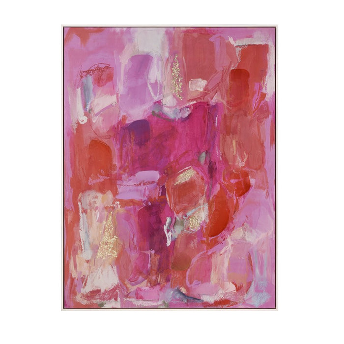 Atlas Lighting Pink Flush Abstract Framed Wall Art, Pink