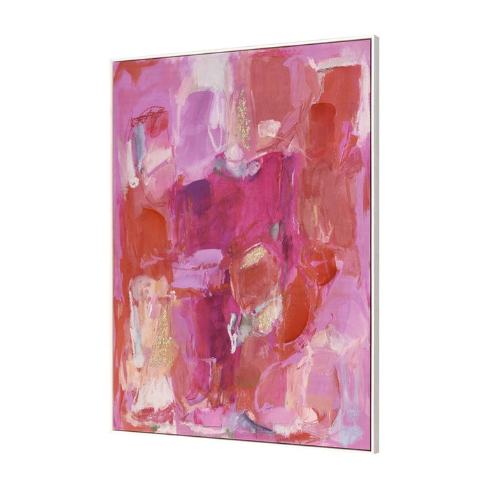Atlas Lighting Pink Flush Abstract Framed Wall Art, Pink