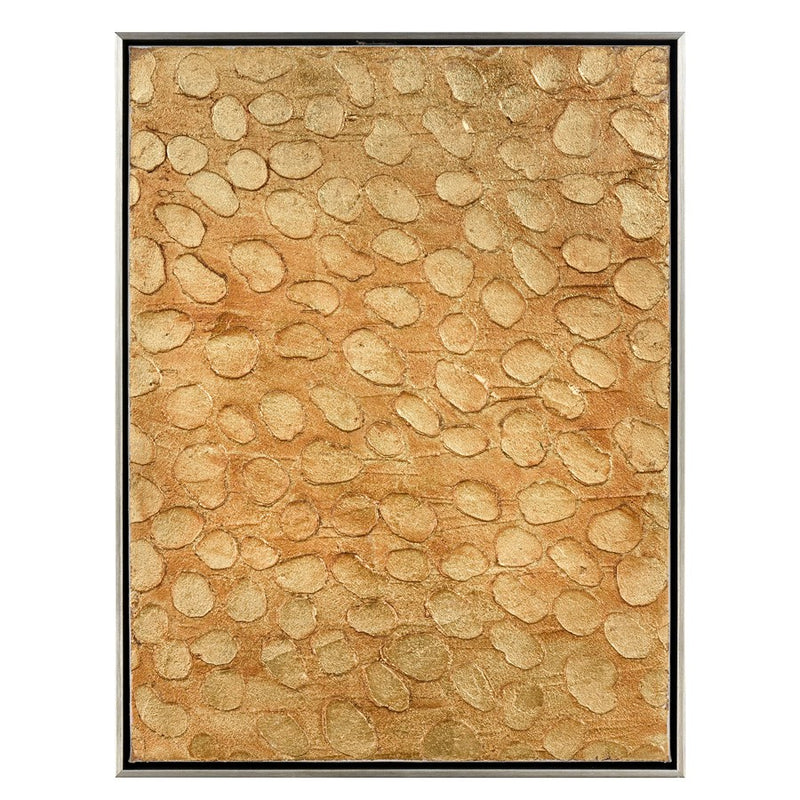 Atlas Lighting Prowess II 19in W Framed Wall Art | Modern Gold & Bronze Fabric | Living Room & Bedroom Decor | 19 x 2 x 25 in | Model WA11123-02