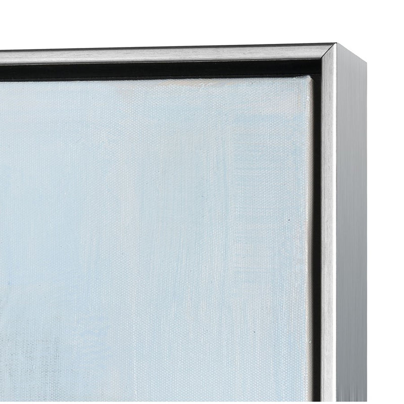Atlas Lighting Remembrance 32.5in W Framed Wall Art | Modern Light Blue & Cream Fabric | Bedroom & Living Room Decor | Model WA11127-01