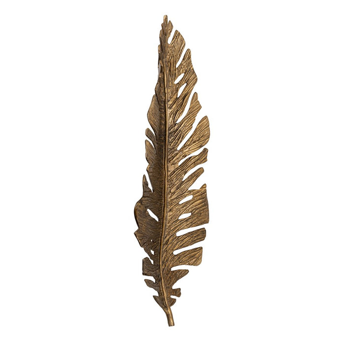 Atlas Lighting Sago Leaf Dimensional Wall Decor, Antique Gold