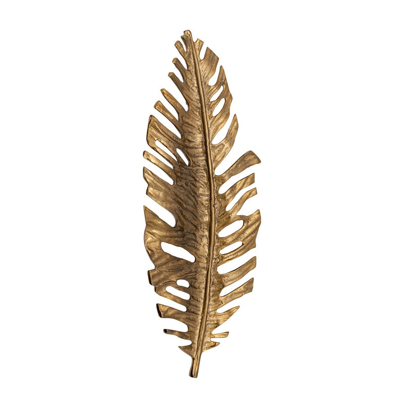 Atlas Lighting Sago Leaf Dimensional Wall Decor, Antique Gold