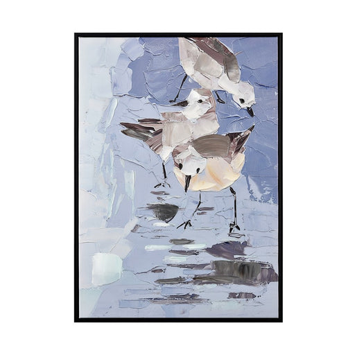 Atlas Lighting Seagull Abstract Framed Wall Art, Blue