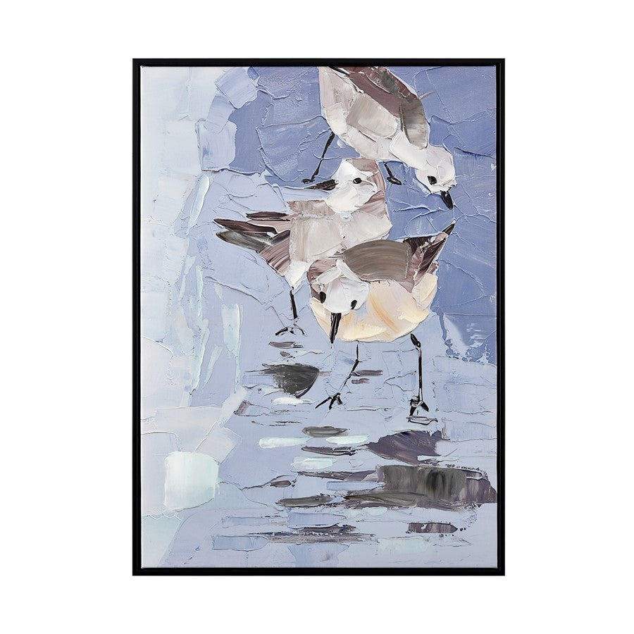 Atlas Lighting Seagull Abstract Framed Wall Art, Blue
