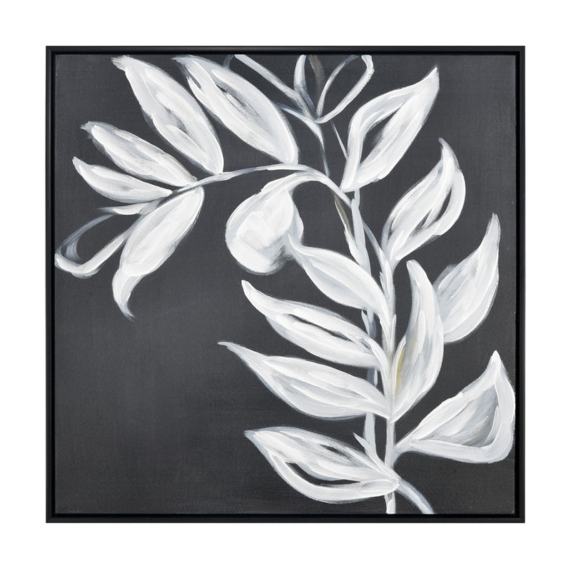 Atlas Lighting Silhouette II 24.75in Framed Wall Art | Transitional Black Fabric with White Brushstrokes | Living Room & Bedroom | Model WA11144-02