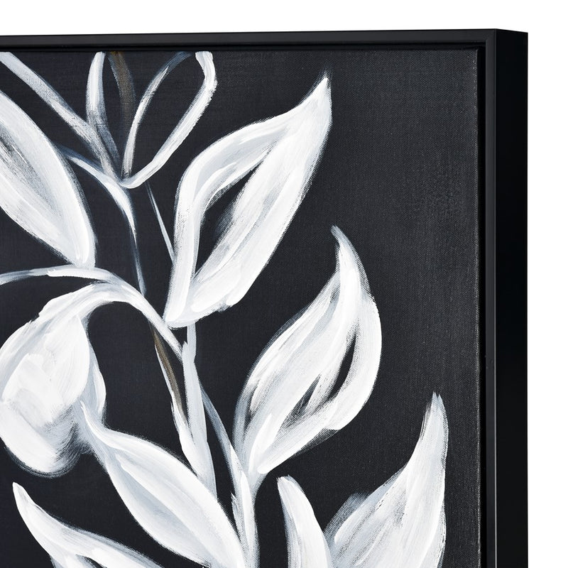 Atlas Lighting Silhouette II 24.75in Framed Wall Art | Transitional Black Fabric with White Brushstrokes | Living Room & Bedroom | Model WA11144-02