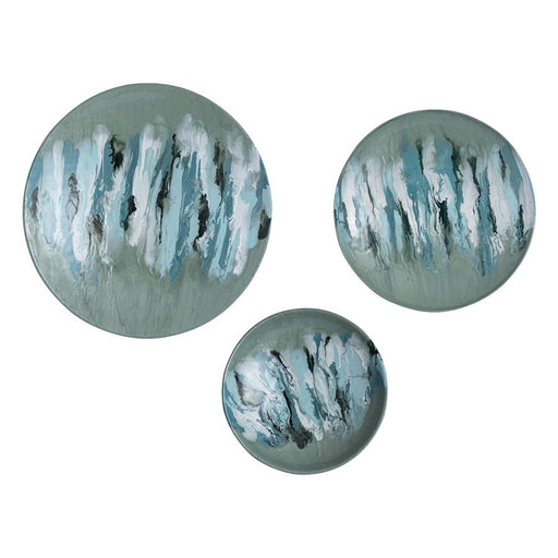 Atlas Lighting Spindrift Dimensional Wall Art, Set of 3, GR Enamel
