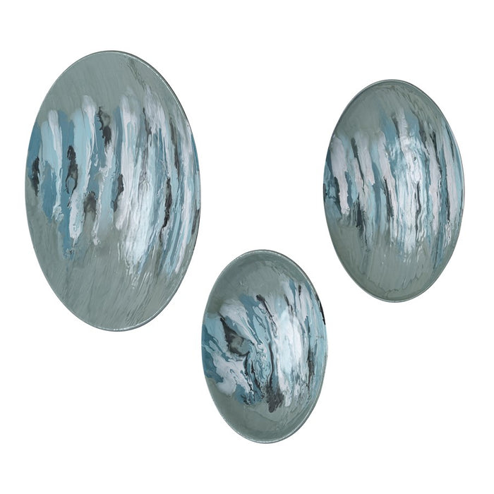 Atlas Lighting Spindrift Dimensional Wall Art, Set of 3, GR Enamel