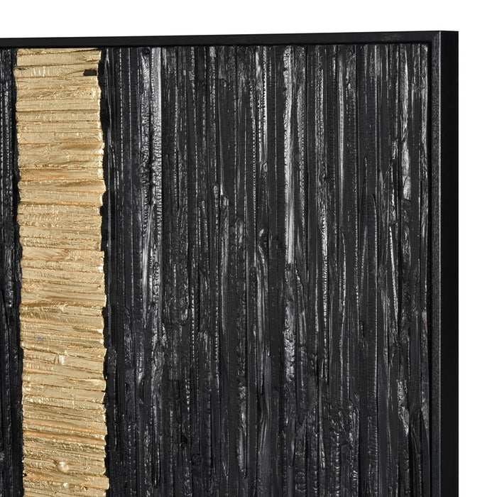 Atlas Lighting Stripe Wood II Dimensional Wall Art, Black
